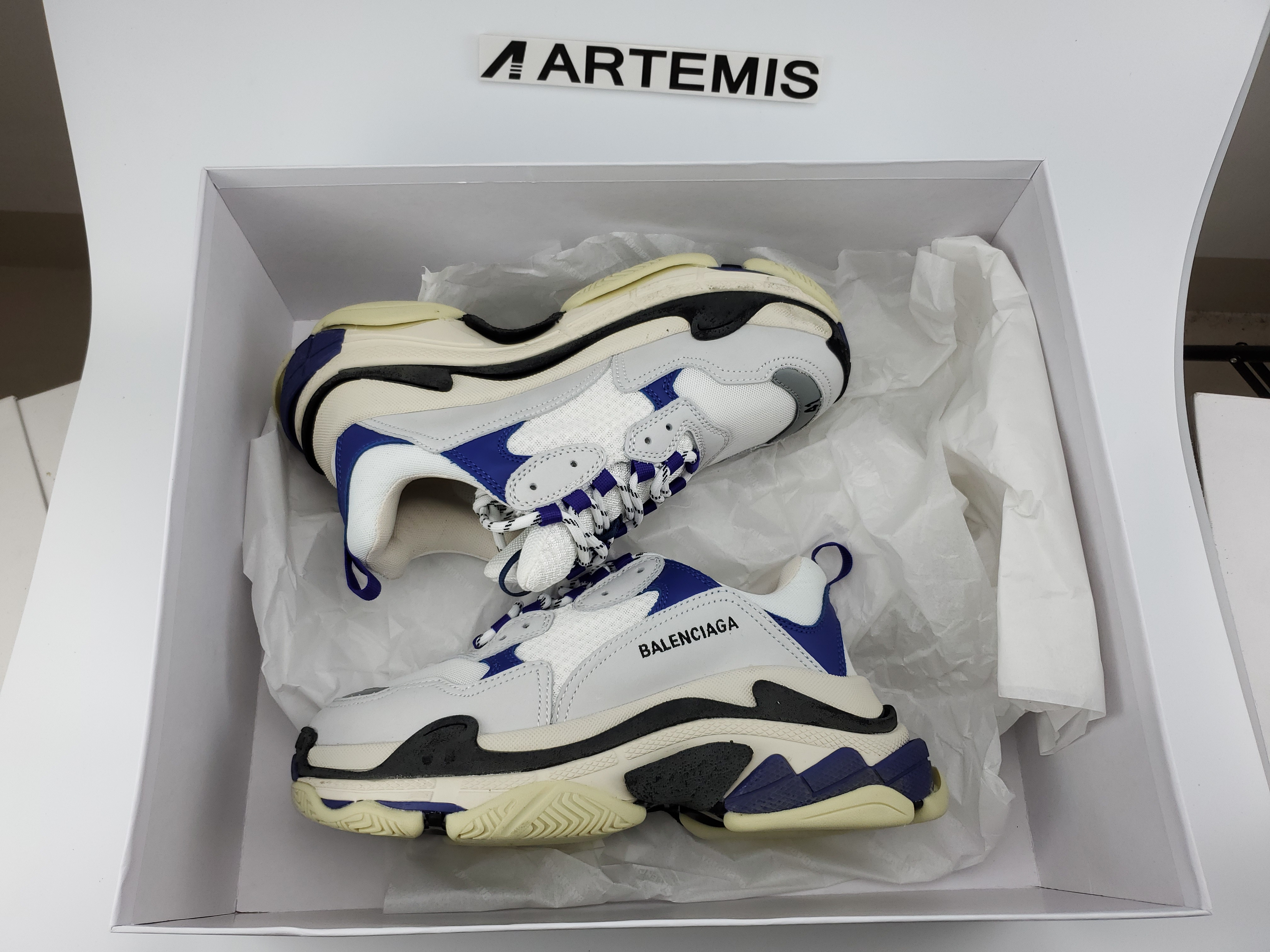 Balenciga Triple S Blanc/Bleu-Violet