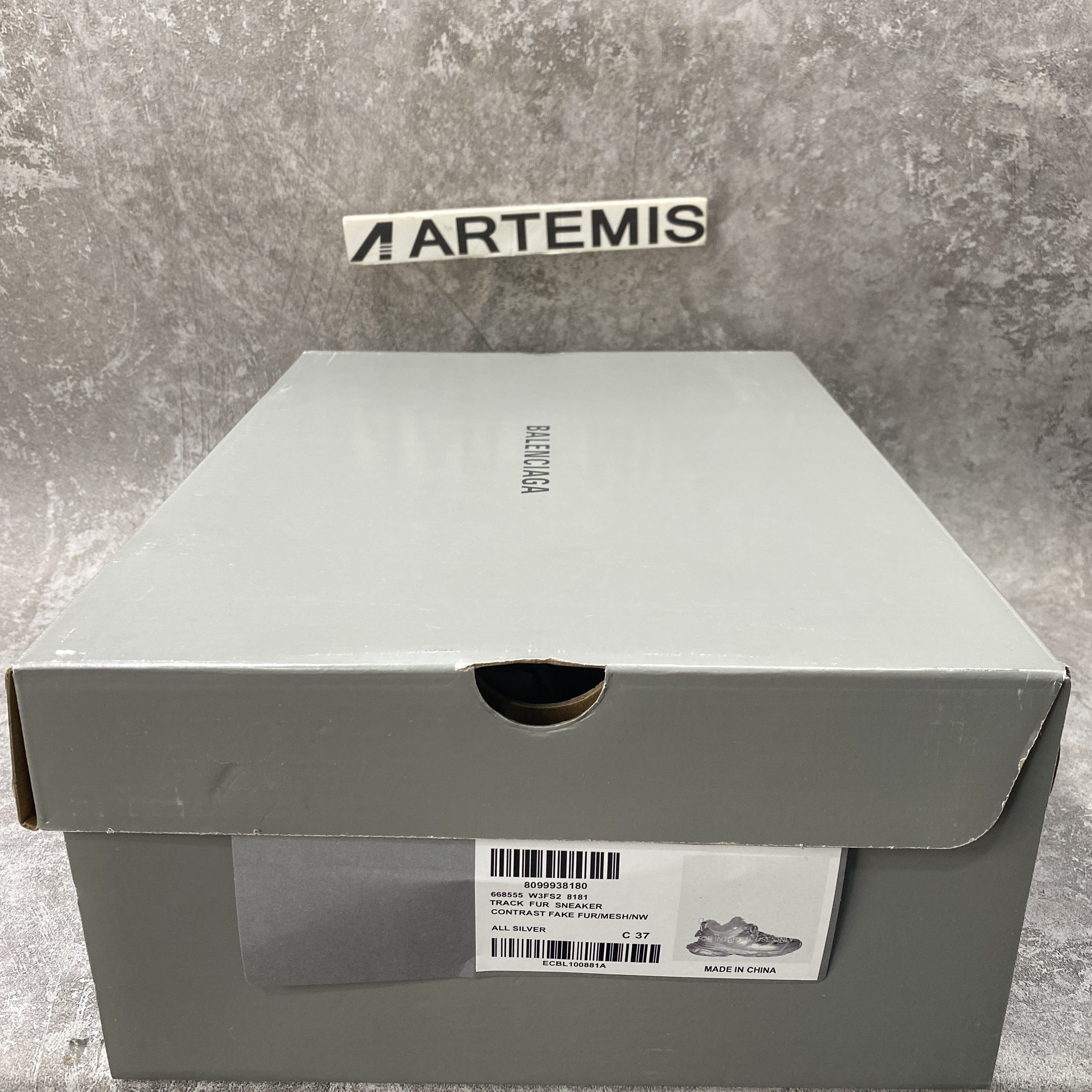 Balenciga Track Sneaker Silver Fur