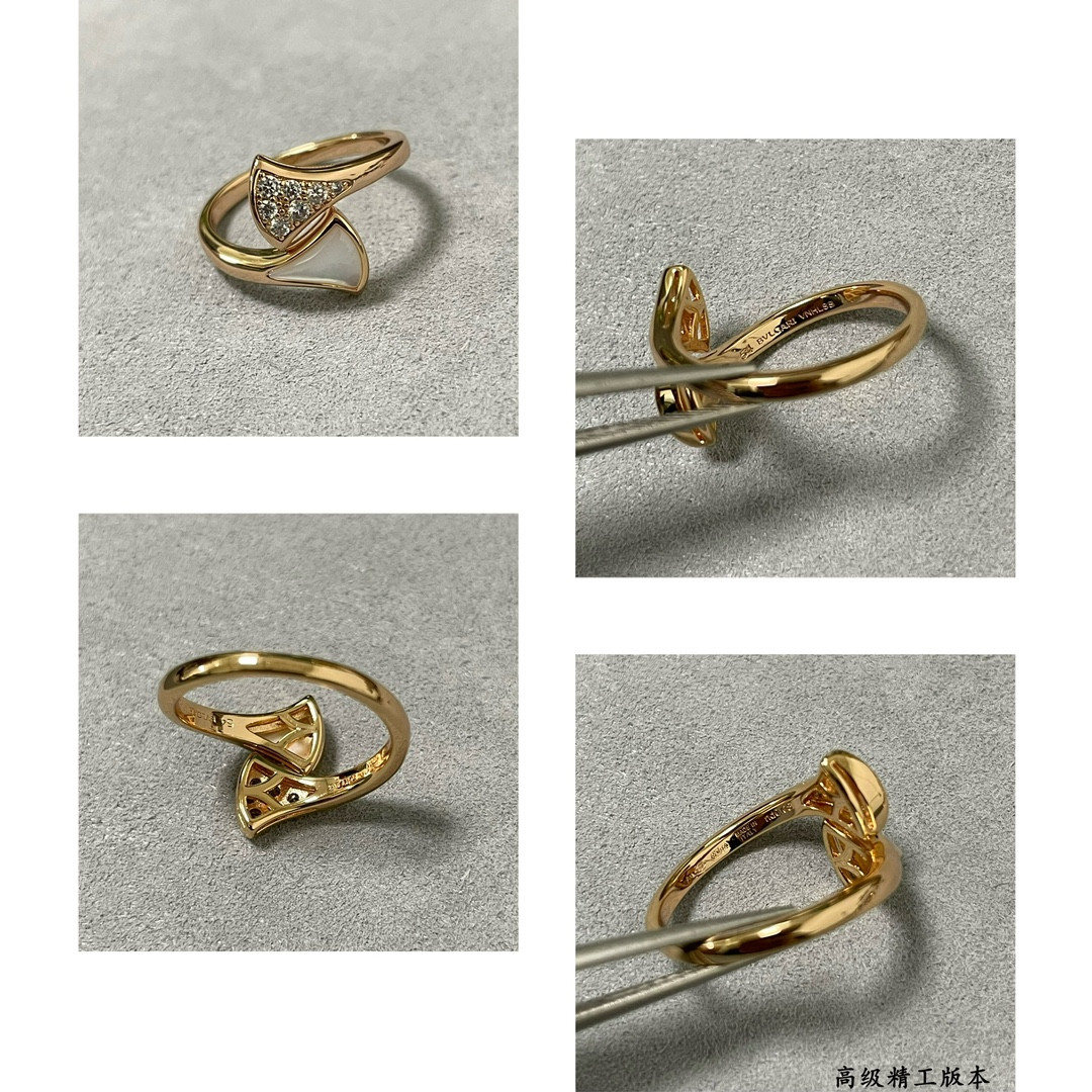 B*l*ai white mother-of-pearl scalloped skirt ring