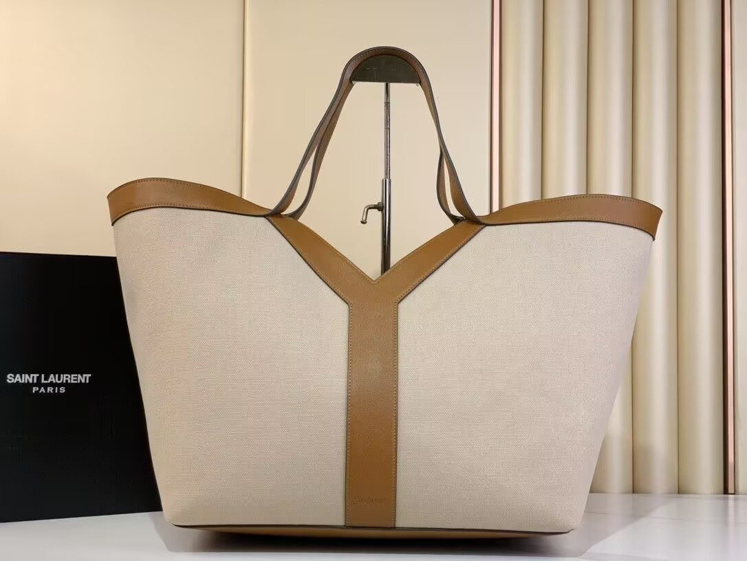 Y*L y tote in canvas and leather 37×32×7cm