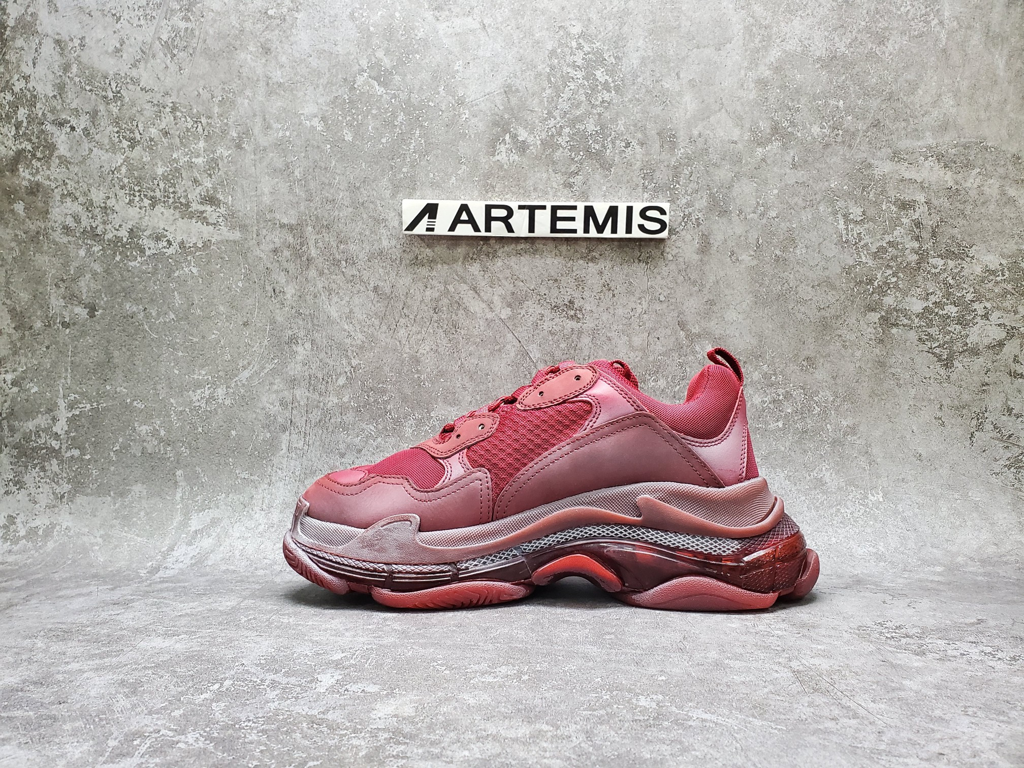 Balenciga Triple S Burgundy Red