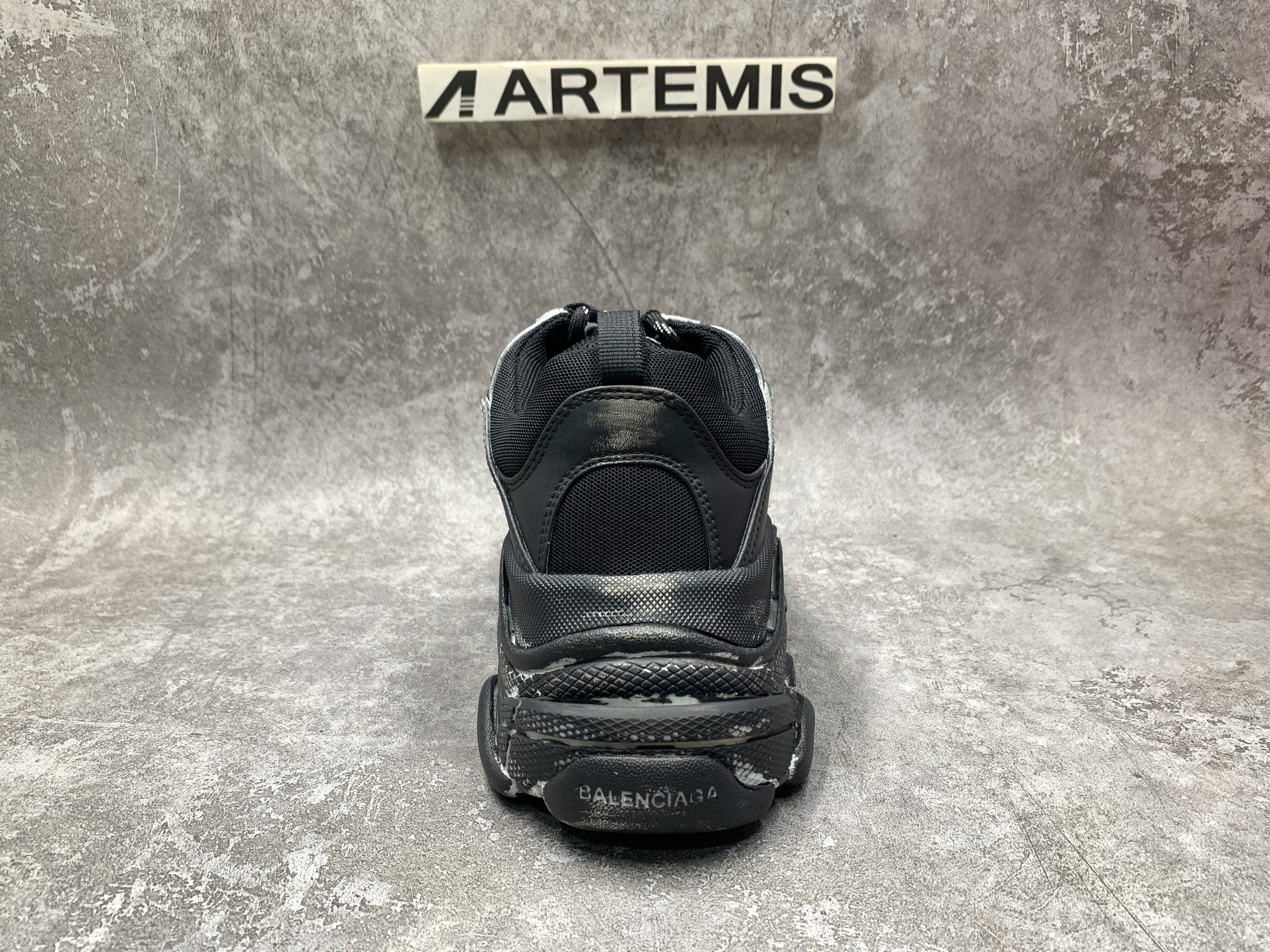 Balenciga Black Faded Triple S Sneakers