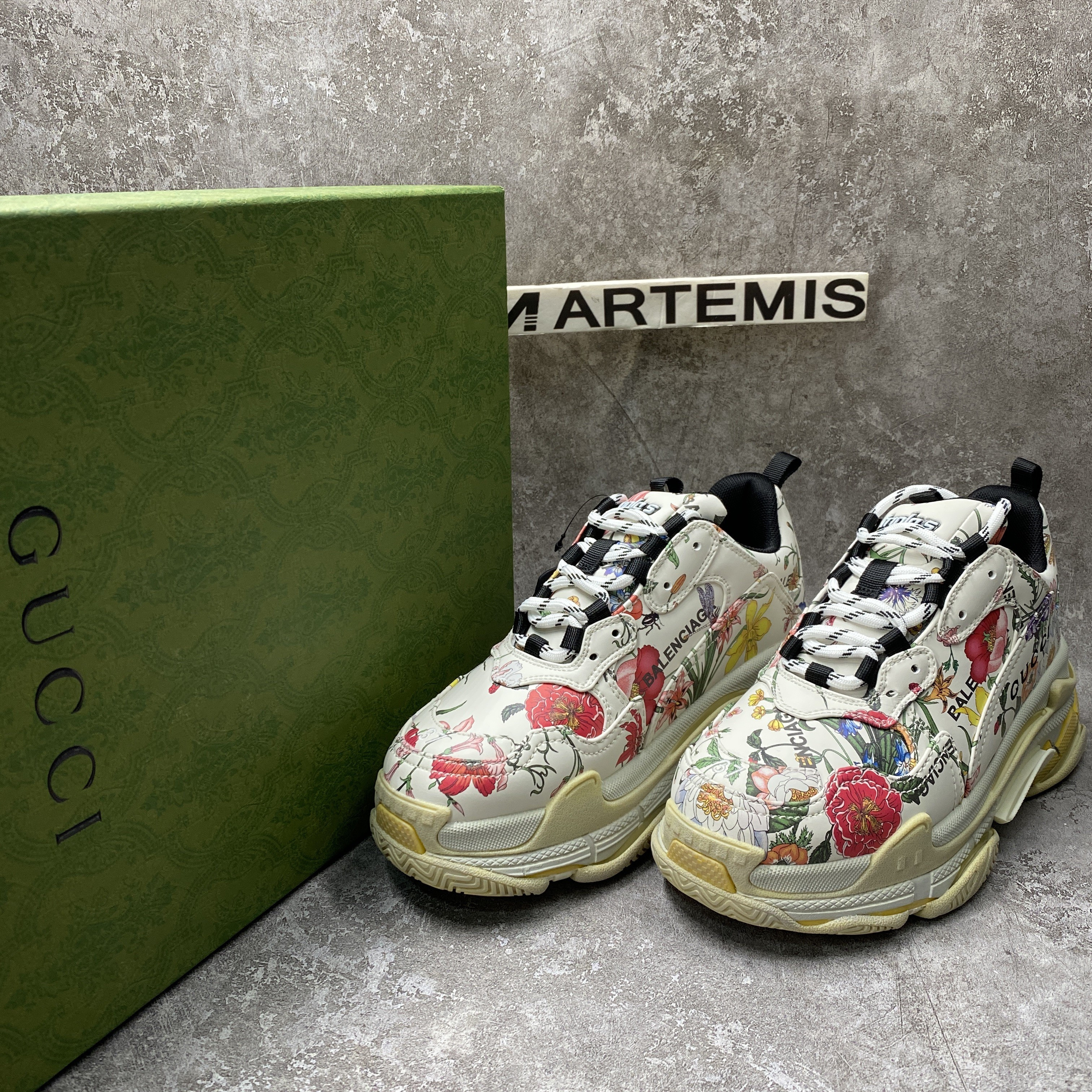 Balenciga X G The Hacker Project Triple S Flora Print