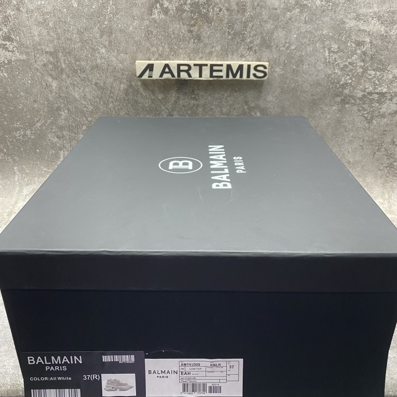 Balmain Neoprene and calfskin Unicorn low-top sneakers