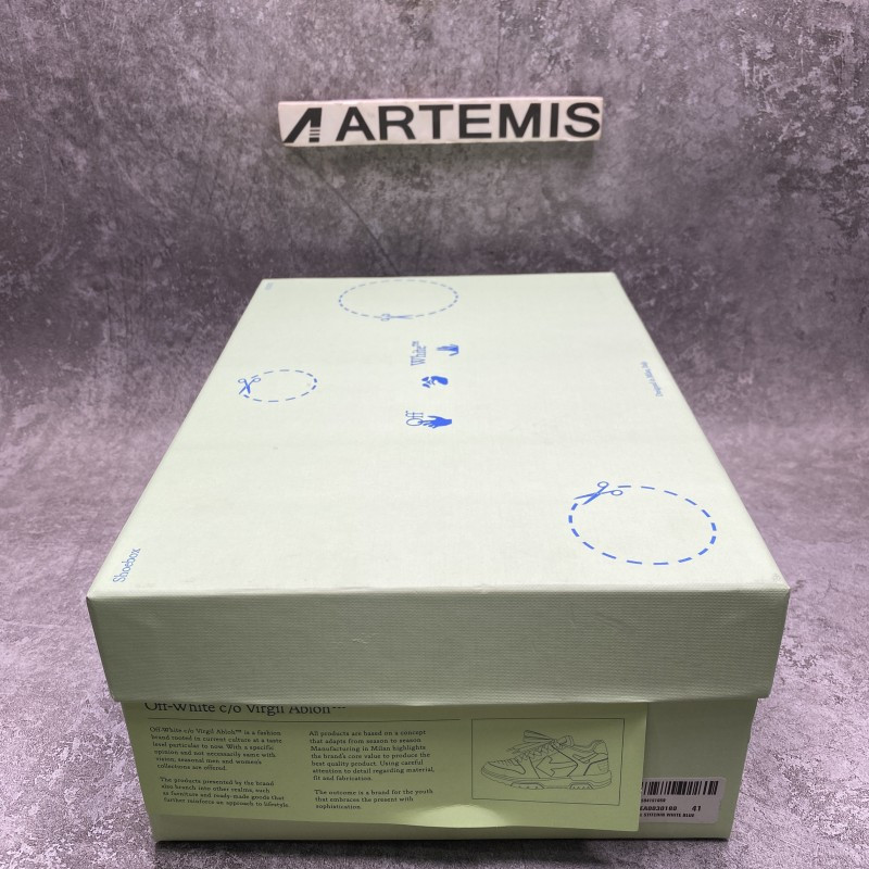 OFF-WHITE Out Of Office OOO Low Tops White Iridescent Blue