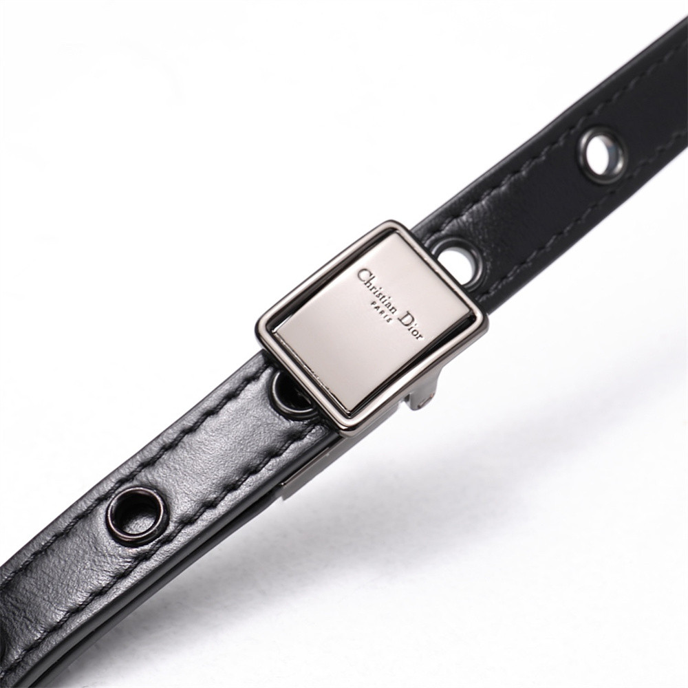 large d*or caro bag black S*pple cannage calfskin with silver hardware 29 x 18 x 10 cm