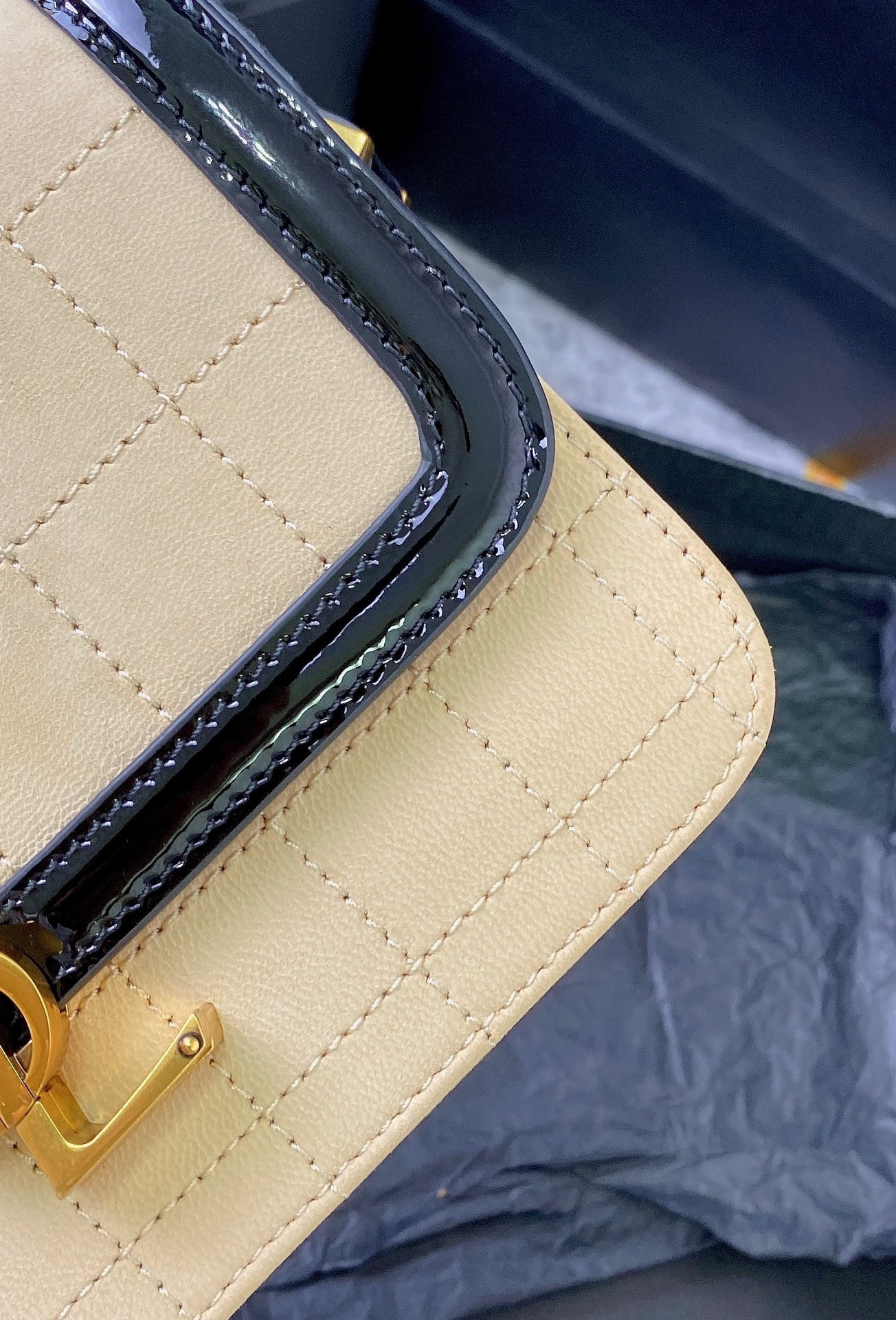 y*l solferino small satchel in box Sa**t Lau*nt 7.4 x 5.1 x 1.9 inches