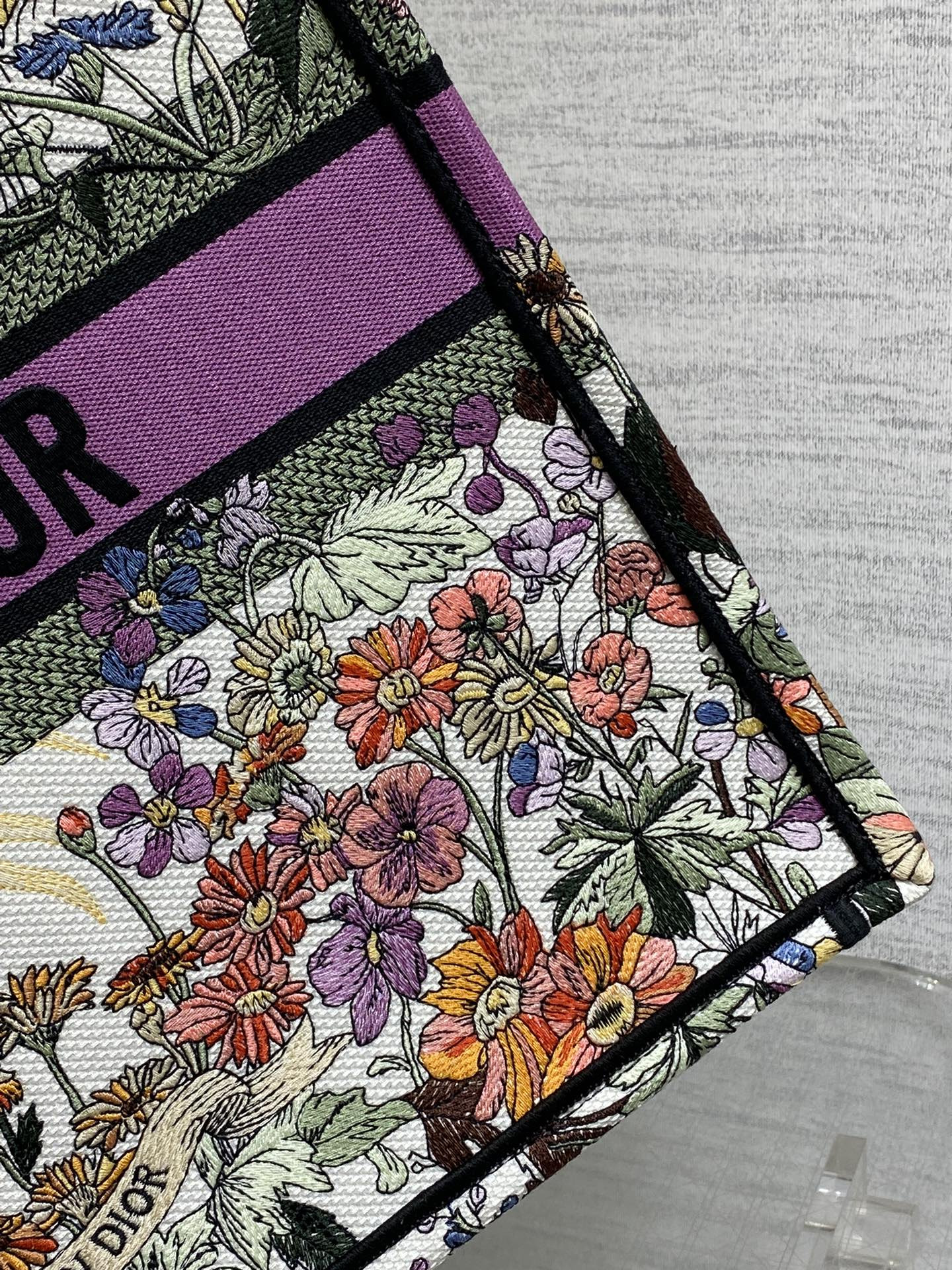 D*or book tote ecru multicolor 42x18x35cm