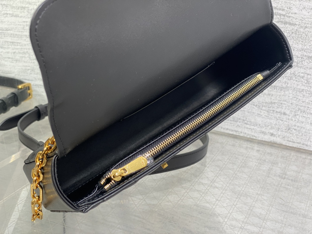 D*or mini D*or ange bag black macrocannage calfskin 20 x 12 x 5 cm