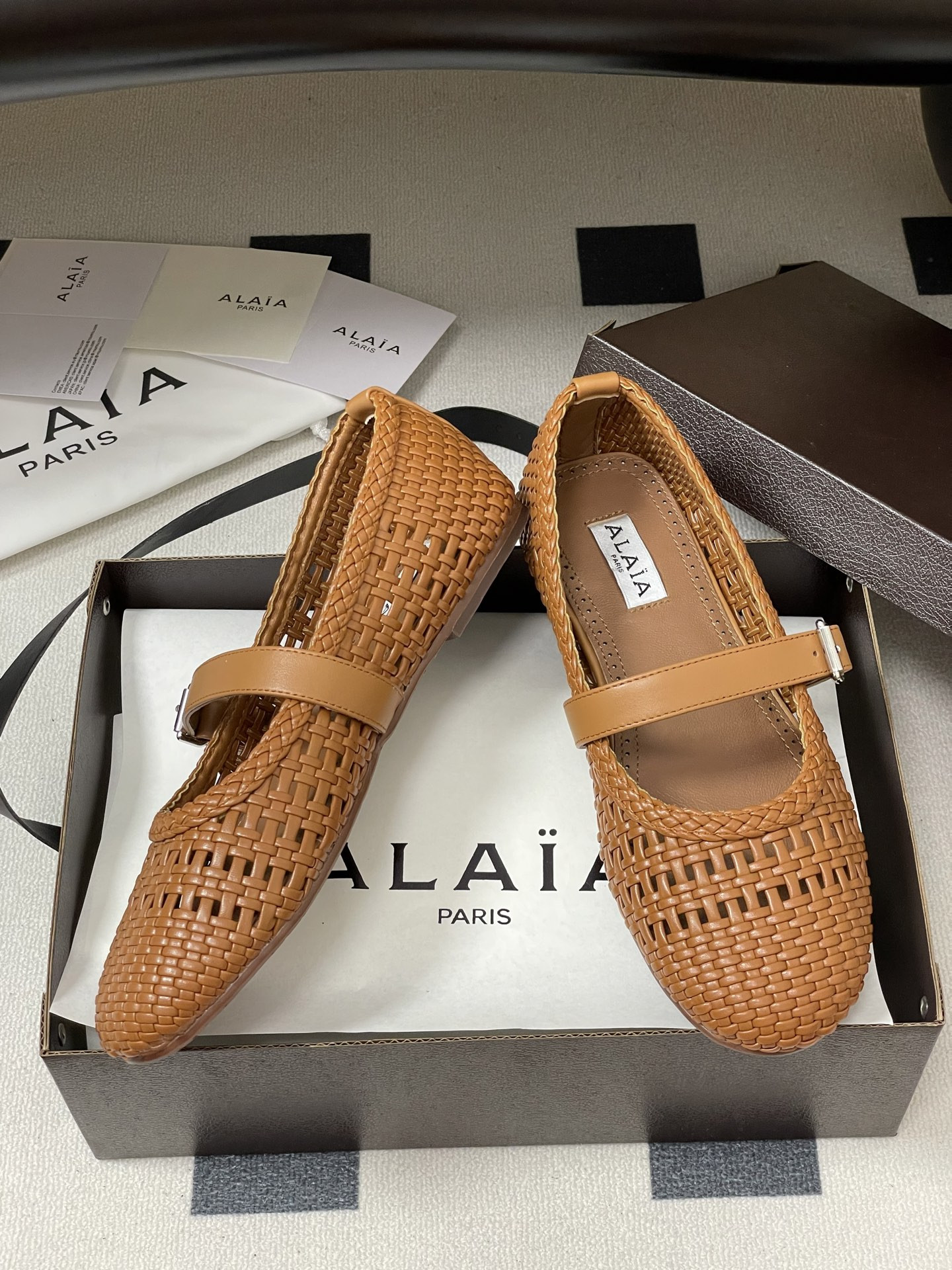 UA Alaïa Hollow Woven Mary Jane Flats(Customized Size 7-10 days production time)