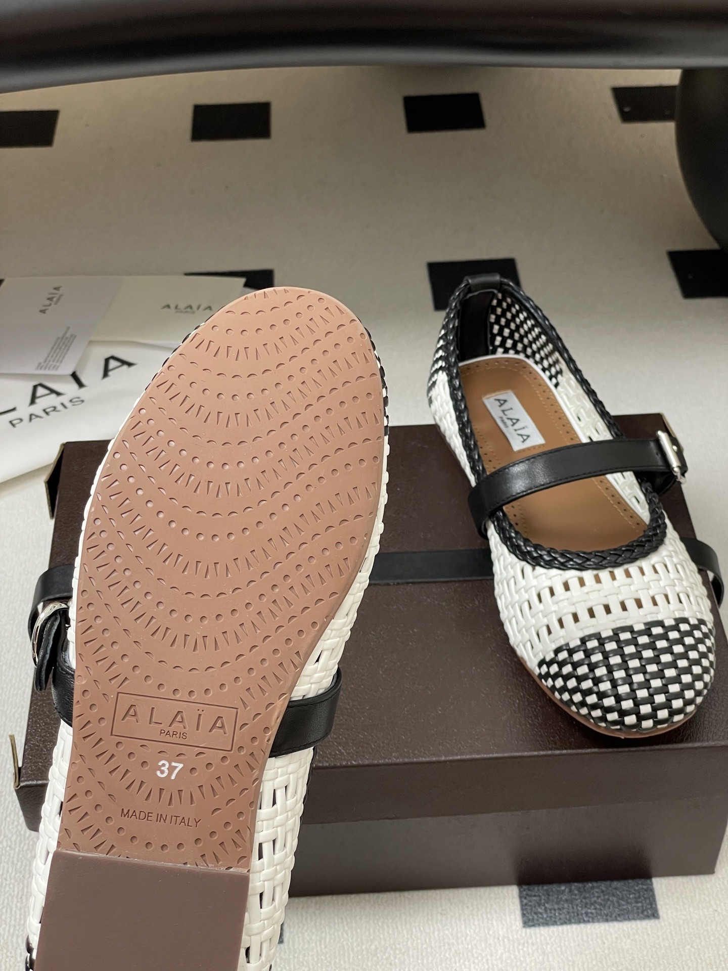UA Alaïa Hollow Woven Mary Jane Flats(Customized Size 7-10 days production time)