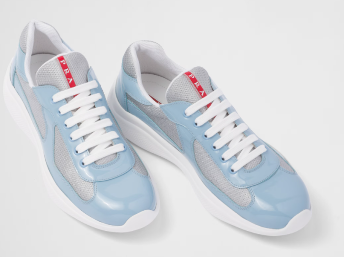 patent leather and technical fabric Pra*a america