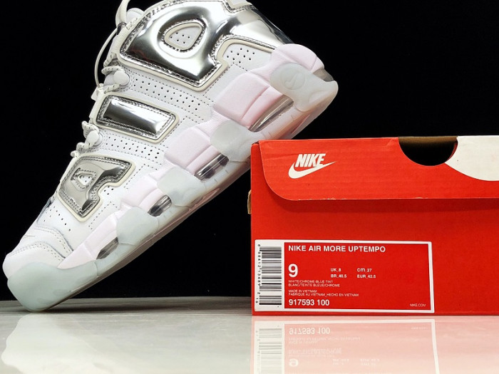 nike air more uptempo Ch*0me white 917593-100