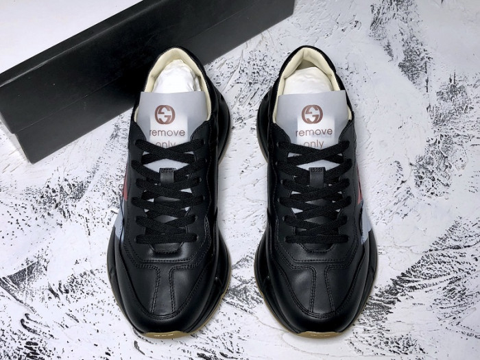 G*u*i rhyton web print leather sneaker 523535 drw00 1000