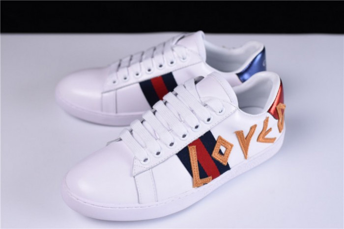 G*u*i ace embroidered low-top sneaker with loved ‎497090 dope0 9095