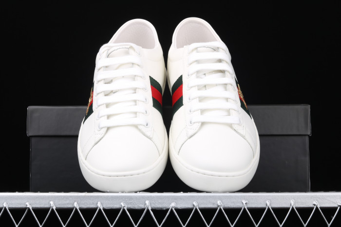 G*u*i ace embroidered low-top sneaker white with bee 429446 02jp0 9064