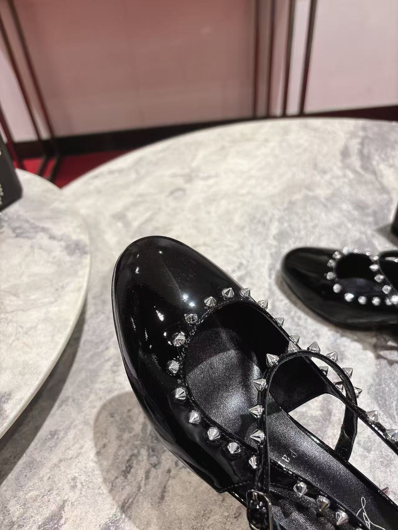 UA Chr1st1an Louboutin Mary Jane Pumps Janispikes Slingback Pumps