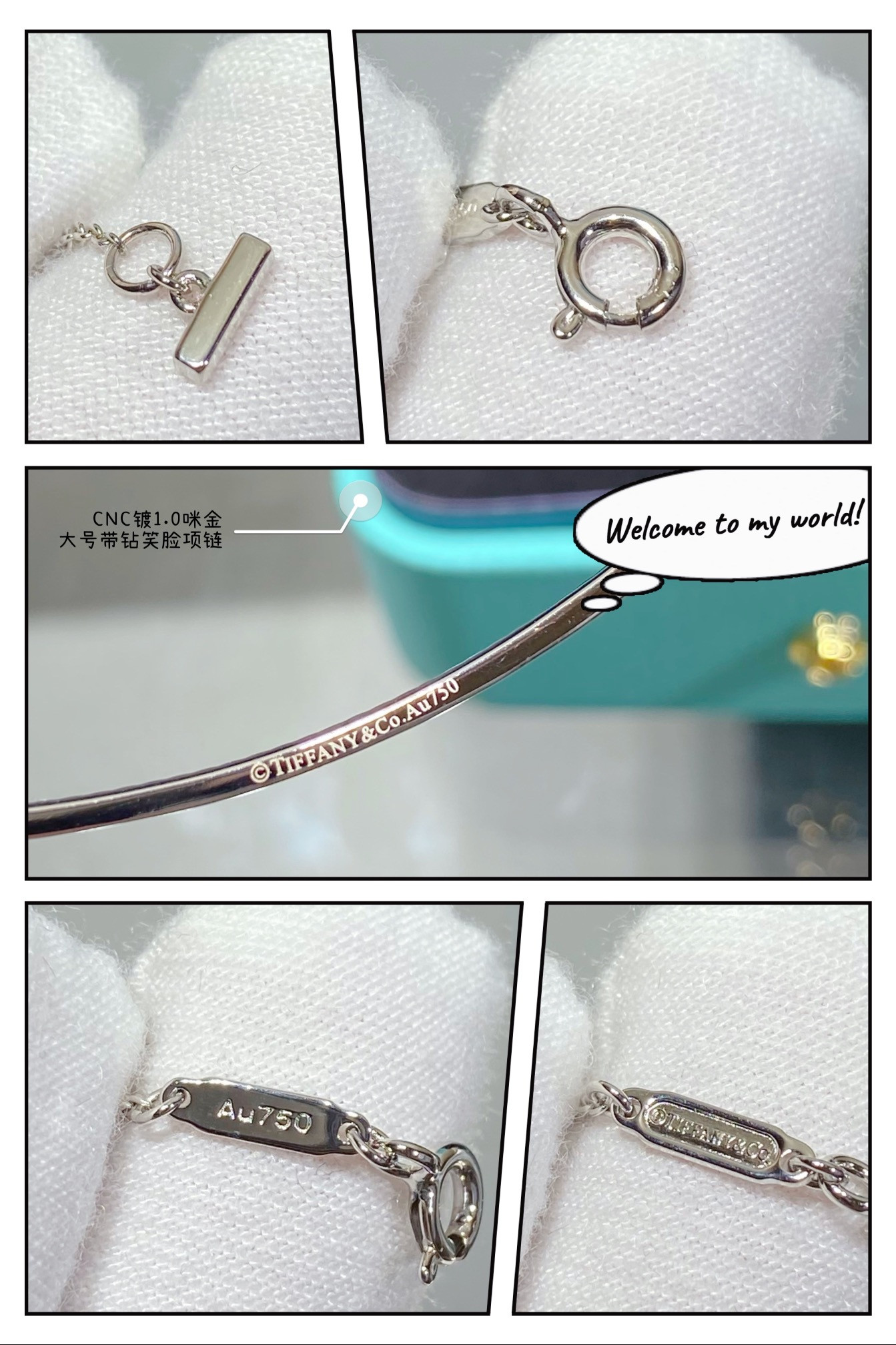 T*f*ny & Co. Large Smile With D1am0nd Necklace