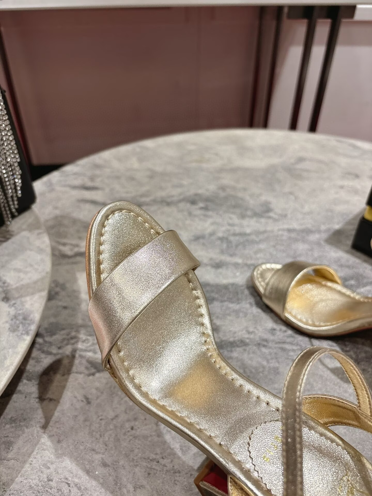 UA Christian Louboutin Miss Jane Leather Sandals(Customized, no exchange no return, about 15 days)