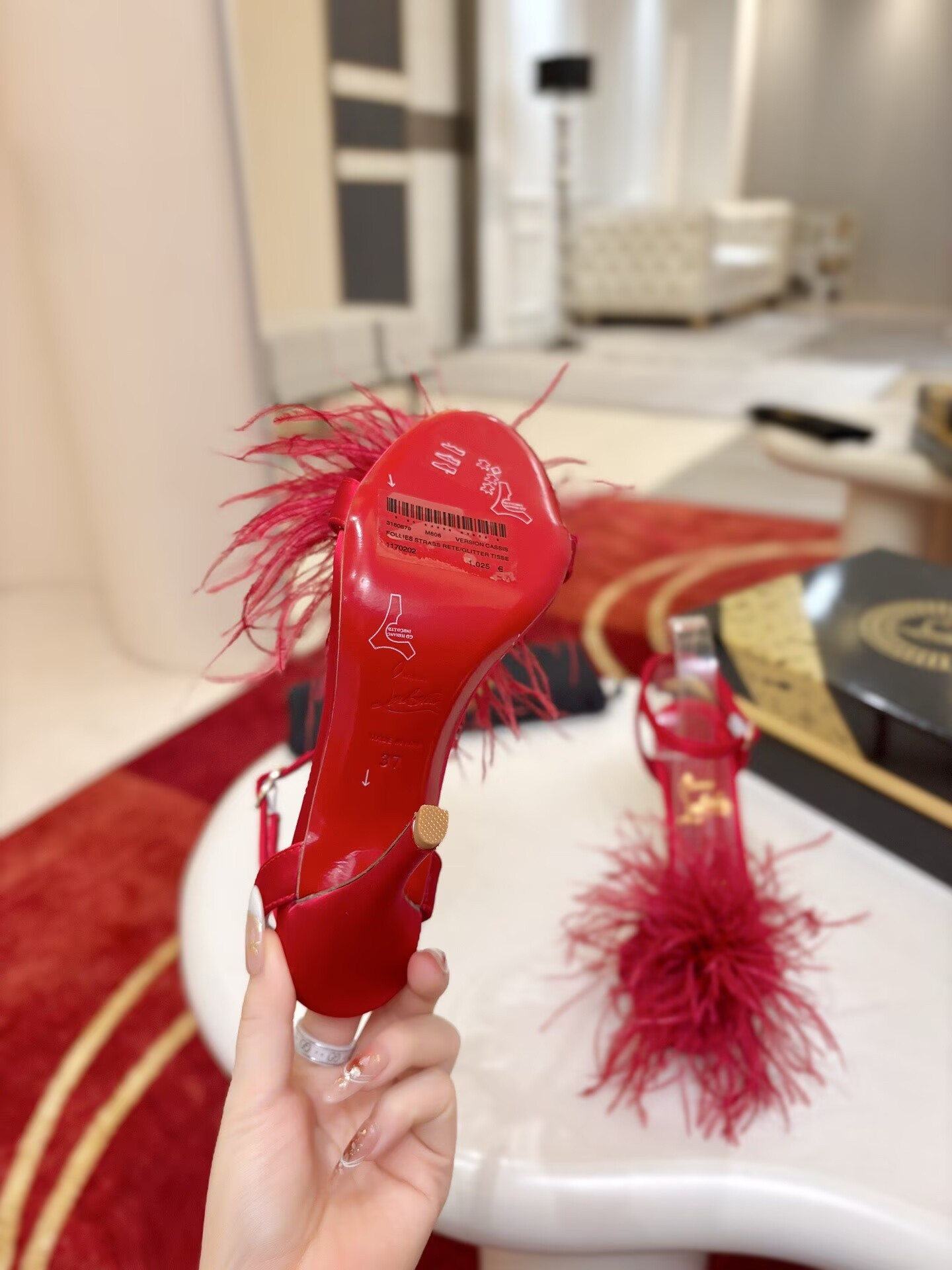 UA Christian Louboutin Patapompom Sandals