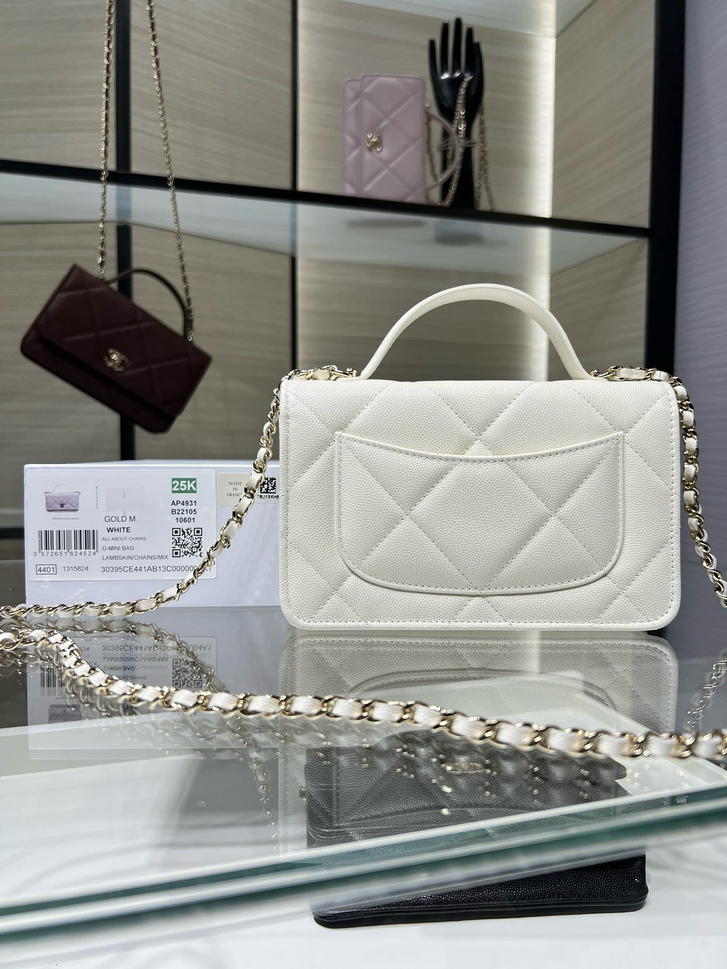 Ch**el flap bag with top handle 19x12x3.5cm