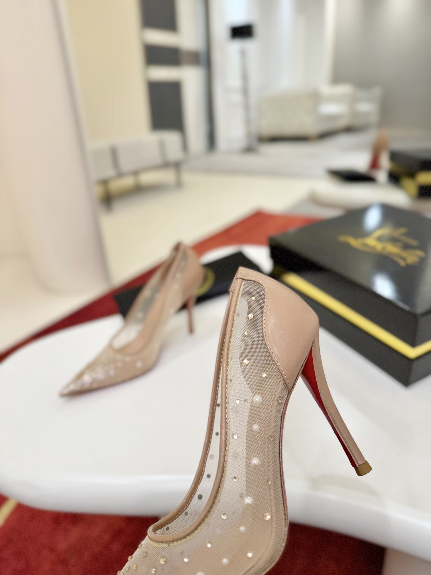 UA Christian Louboutin Miss Z Mesh Pumps 8.5cm Heel