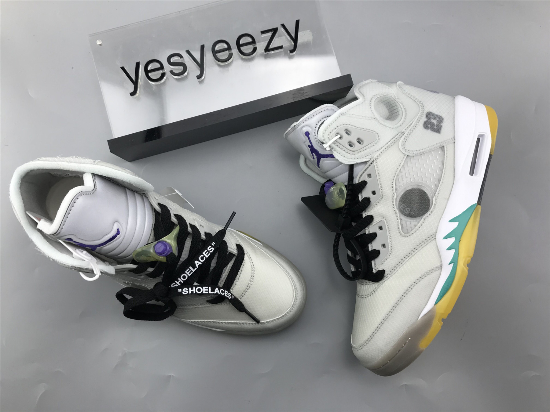 UA AIR JORDAN 5 RETRO SP "OFF-WHITE" "WHITE TEAL"