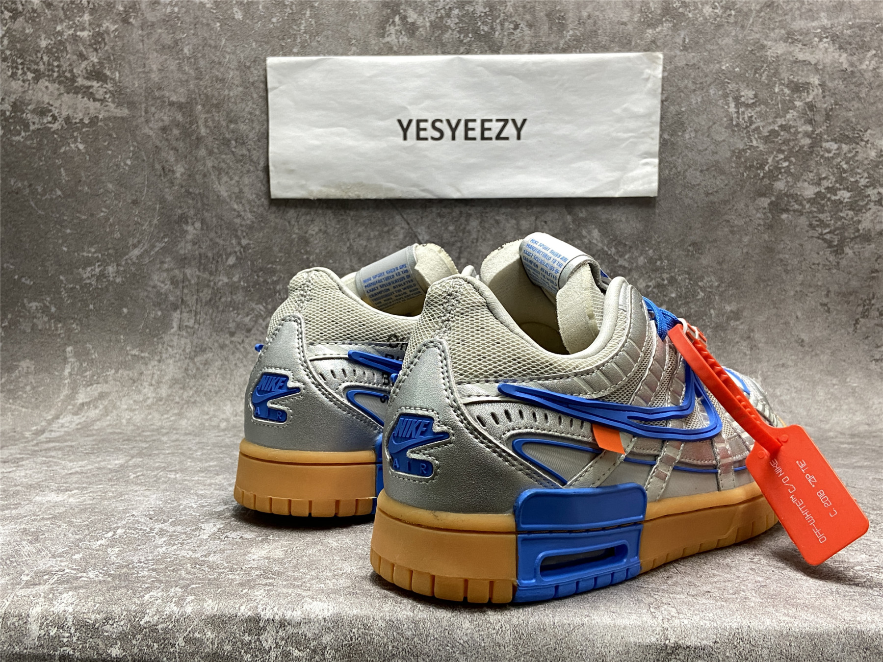 UA NIKE OFF-WHITE X AIR RUBBER DUNK UNIVERSITY BLUE