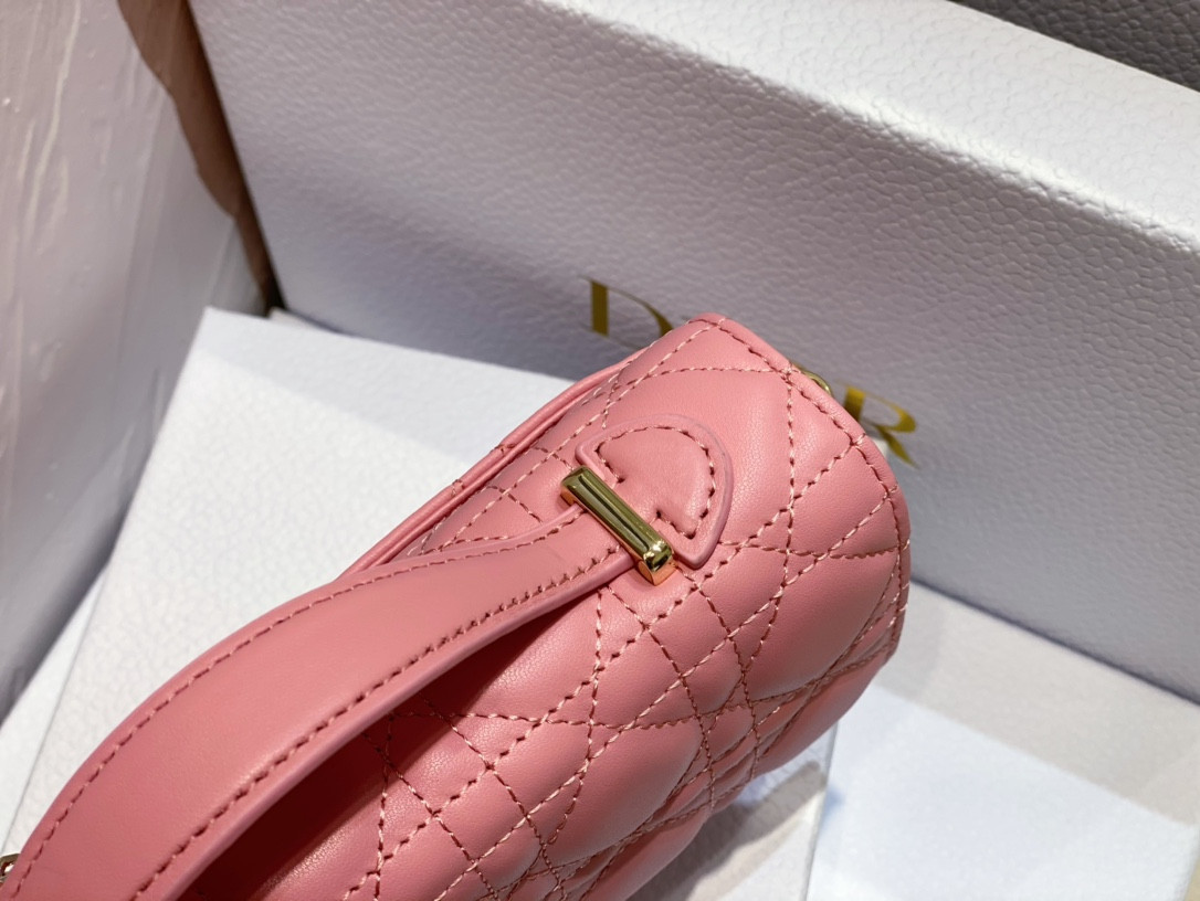 MISS D10r MINI BAG Melocoton Pink Pearlescent Cannage Lambskin S0980ONJL_M92P 21 x 11.5 x 4.5 cm