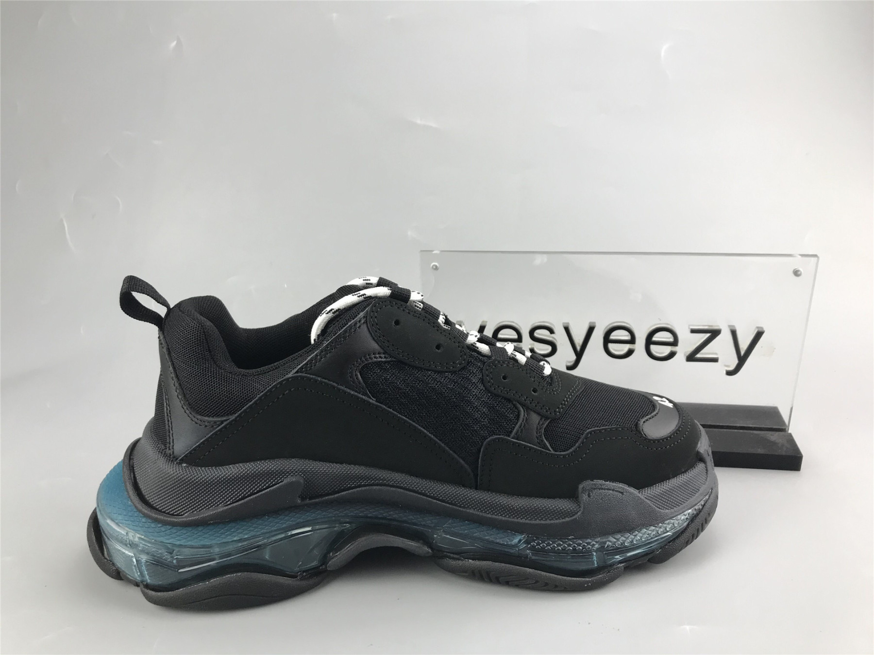 UA TRIPLE S CLEAR SOLE SNEAKER BLACK LAKE BLUE