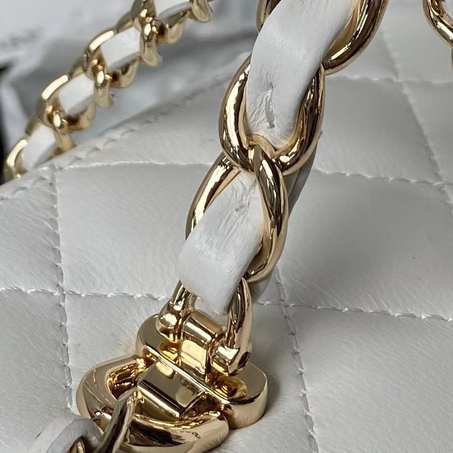 Ch**el Gold Chain with Makeup Mirror Lamb Leather Square Box Shoulder Bag Women