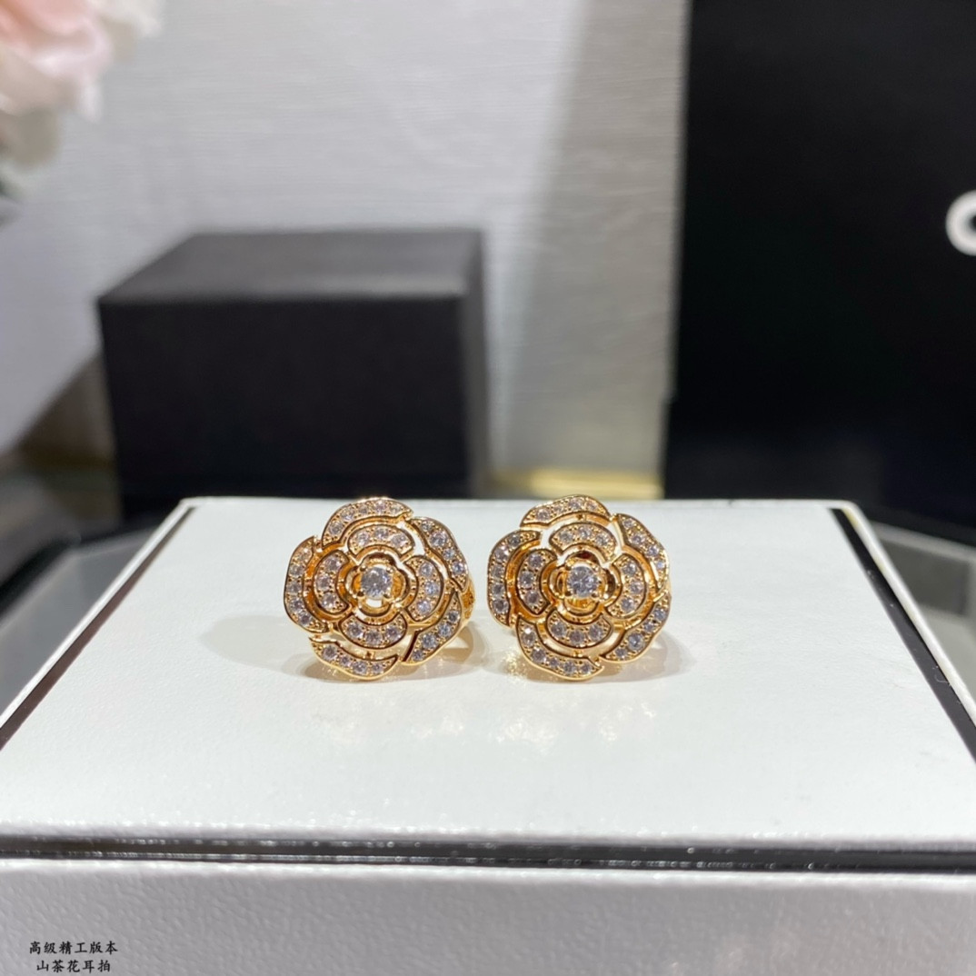 Ch**el Camellia Earrings