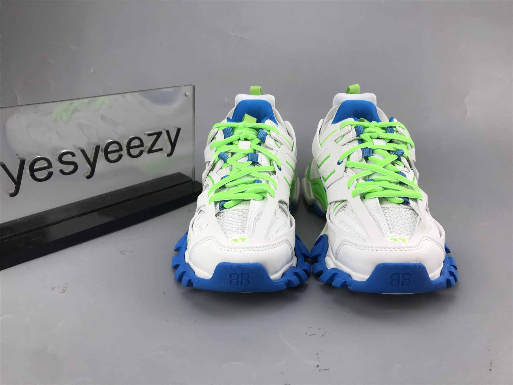 UA TRACK SNEAKER WHITE BLUE GREEN