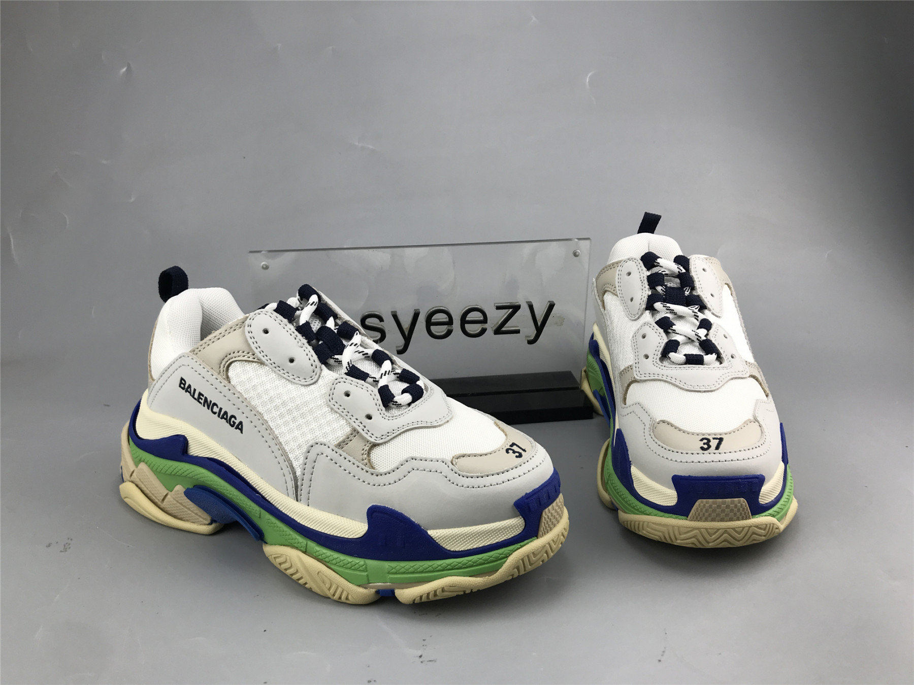 UA TRIPLE S CLEAR SOLE WHITE DK.BLUE