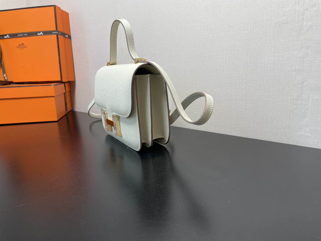 H**me5 Constance 19 Epsom Gold Hardware 7.25" x 6.25" x 2.25"