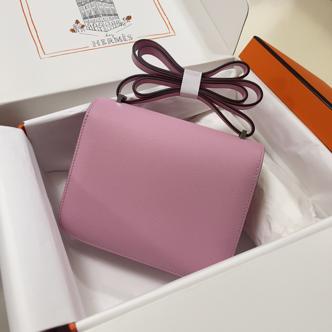 H**me5 Constance 19 Epsom Silver Hardware 7.25" x 6.25" x 2.25"