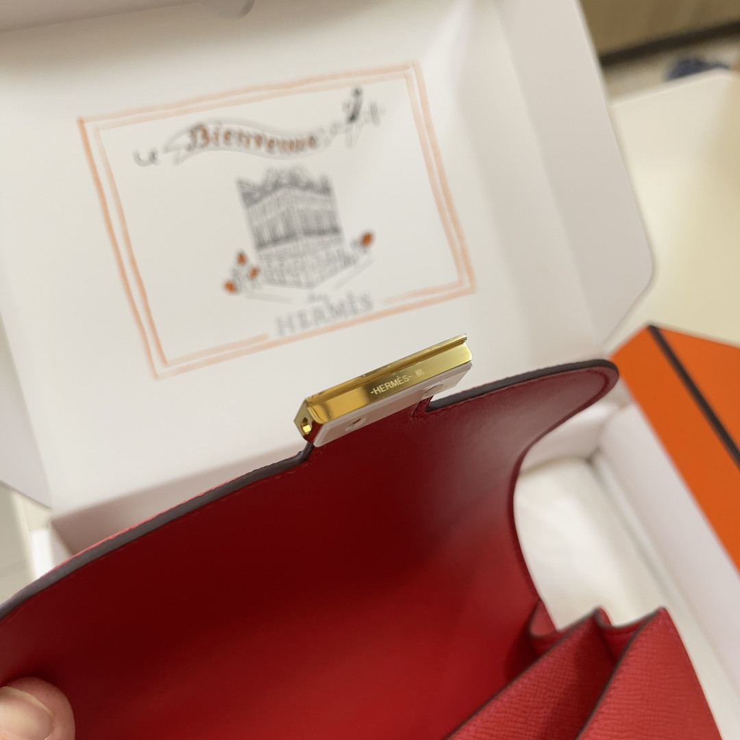 H**me5 Constance 19 Epsom Gold Hardware 7.25" x 6.25" x 2.25"