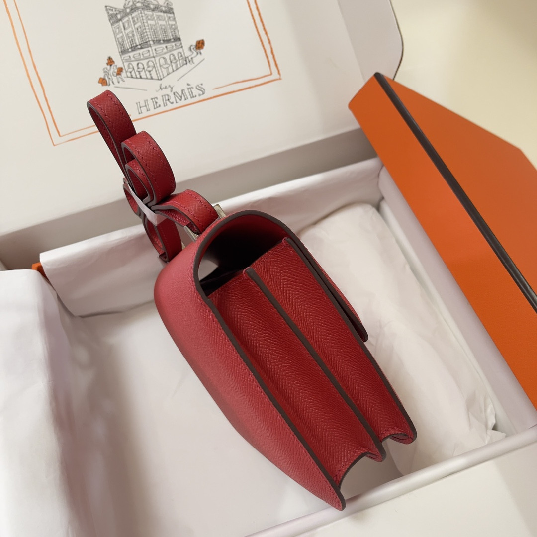 H**me5 Constance 19 Epsom Silver Hardware 7.25" x 6.25" x 2.25"