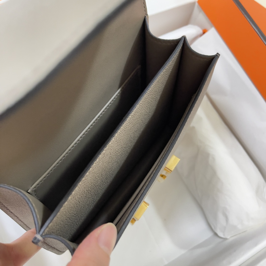 H**me5 Constance 19 Epsom Gold Hardware 7.25" x 6.25" x 2.25"