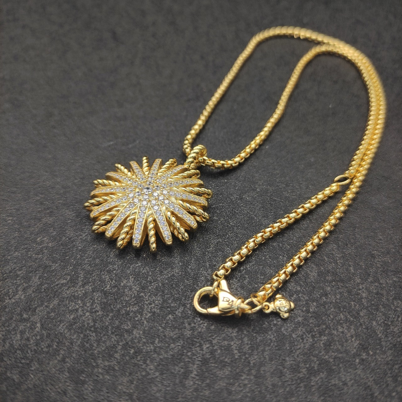 David Yurman sunflower full of D1am0nds Necklace(Chain length 50+5cm delay chain Chain thickness 3mm)