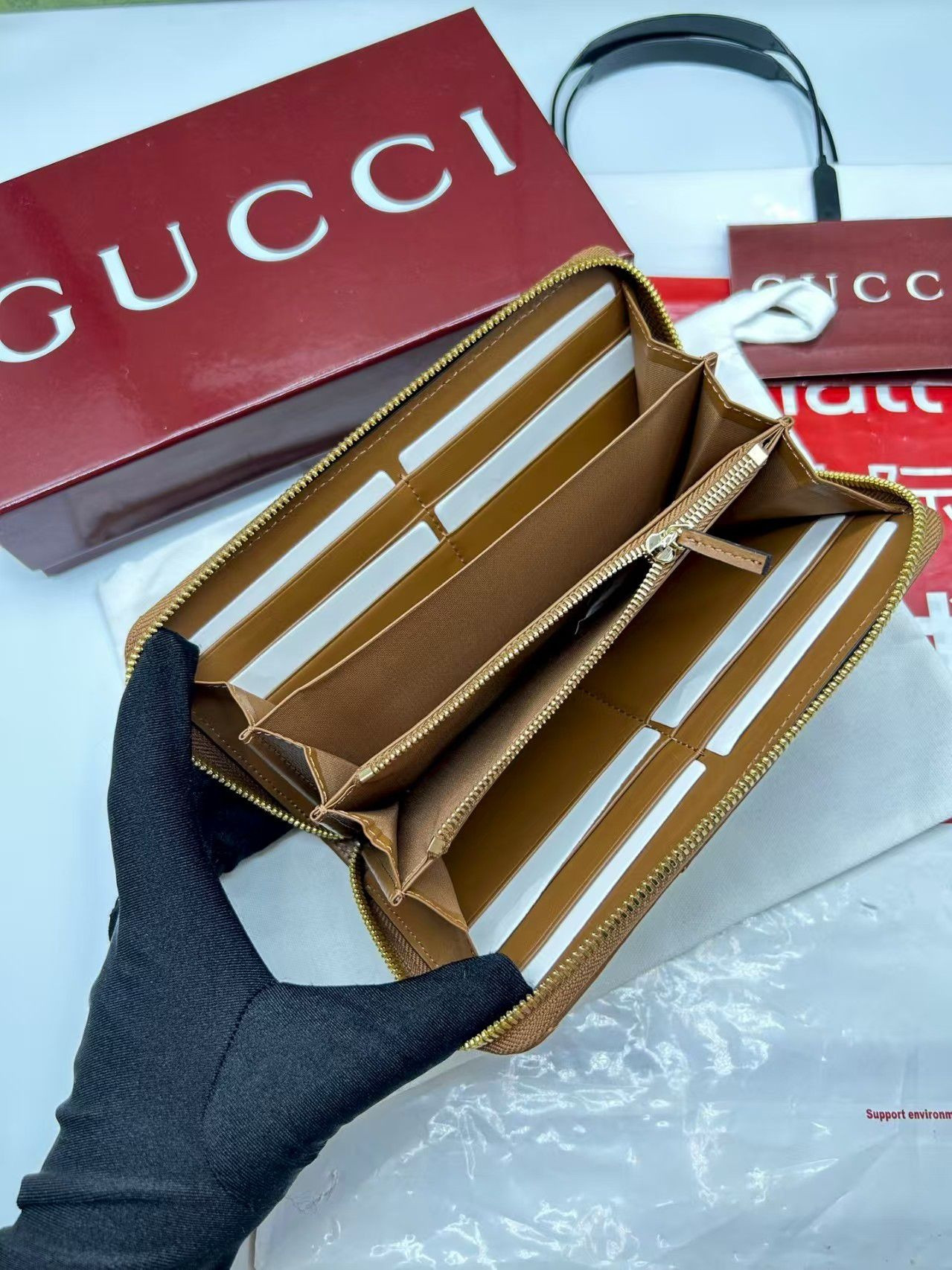 Gvc*1 GG Marmont zip around wallet 19x10.5x2cm