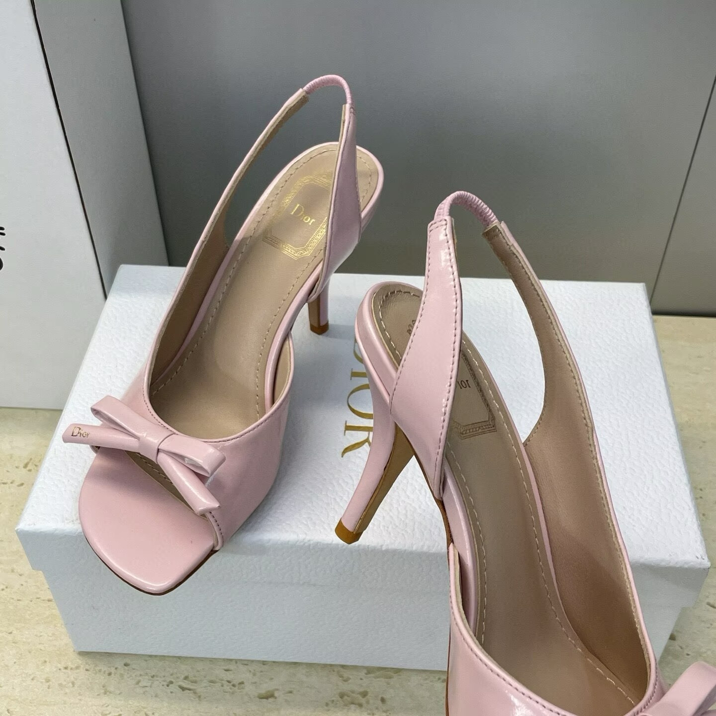 UA Dior Bow Heeled Slingback Sandal