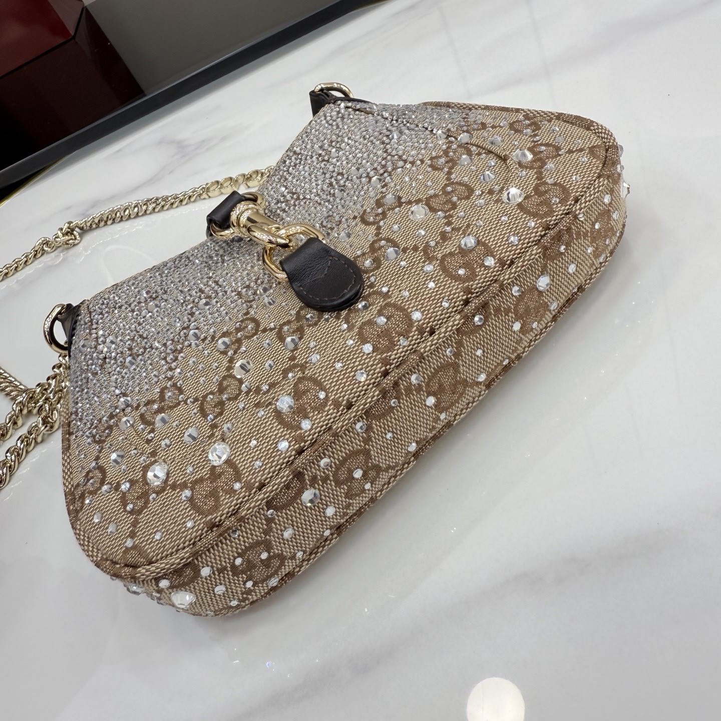 Gucci Jackie Notte Mini Crystal Handbag 19.5x18x3.5cm