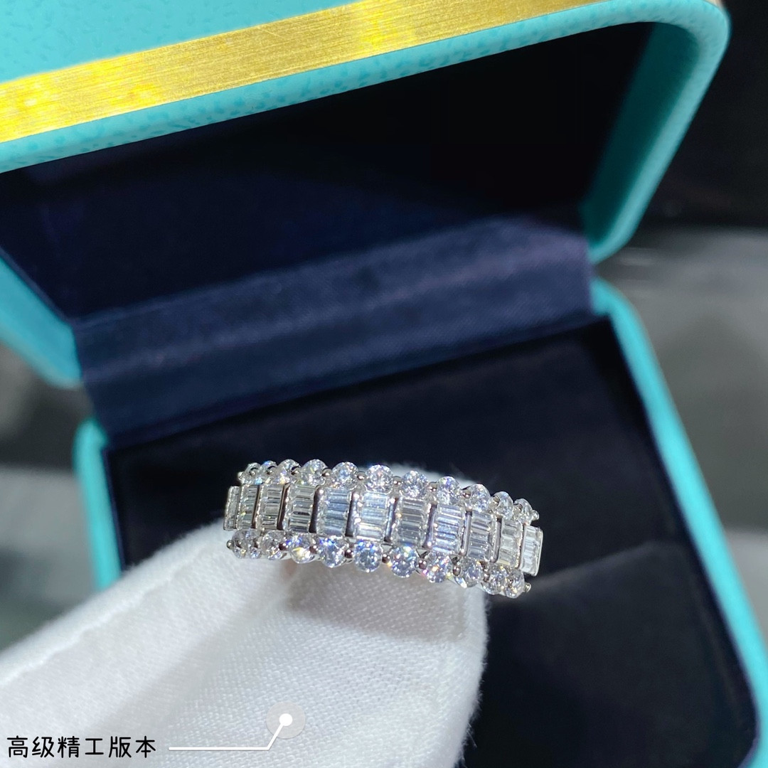 T*f*ny & Co. Triple-Row D1am0nd Eternity Ring Ag925