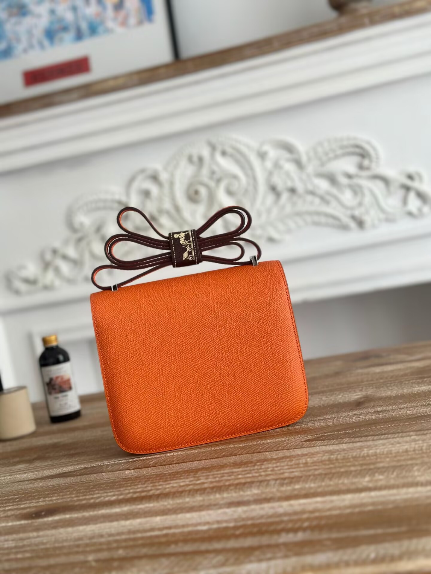 H**me5 Constance 19 Epsom Silver Hardware 7.25" x 6.25" x 2.25"