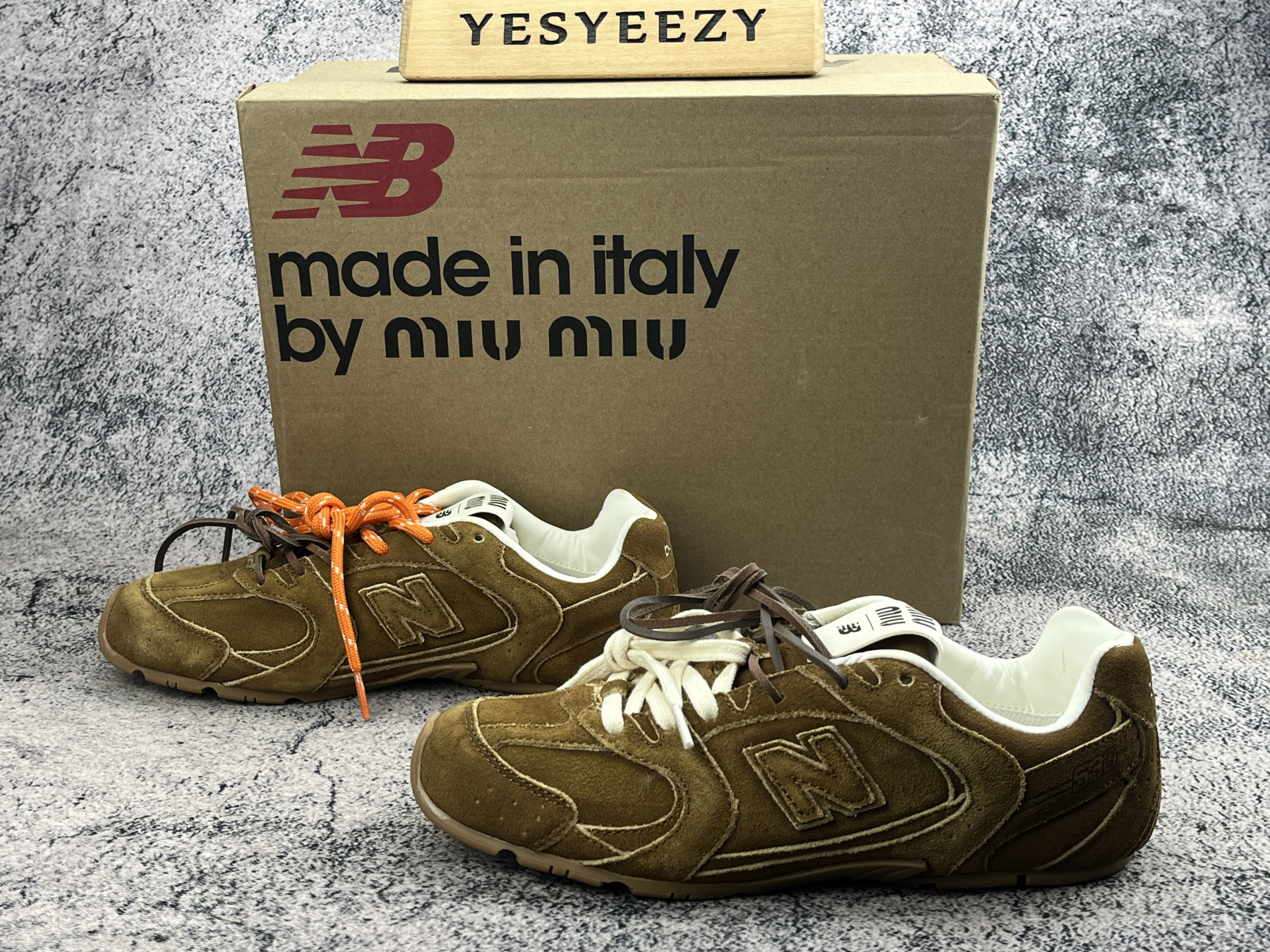 UA Miu Miu x New Balance 530 SL suede sneakers
