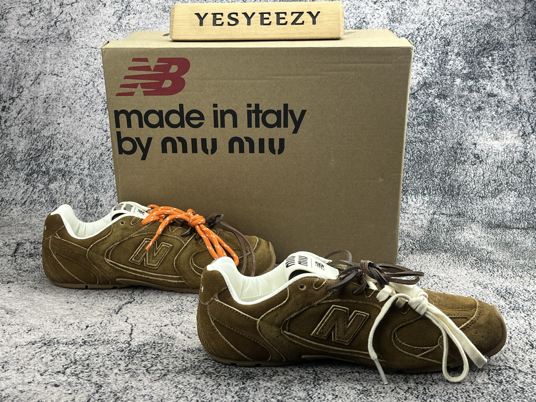 UA Miu Miu x New Balance 530 SL suede sneakers
