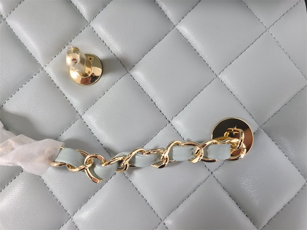 Ch**el FLAP BAG WITH TOP HANDLE 6.6 × 9.8 × 4.7 in