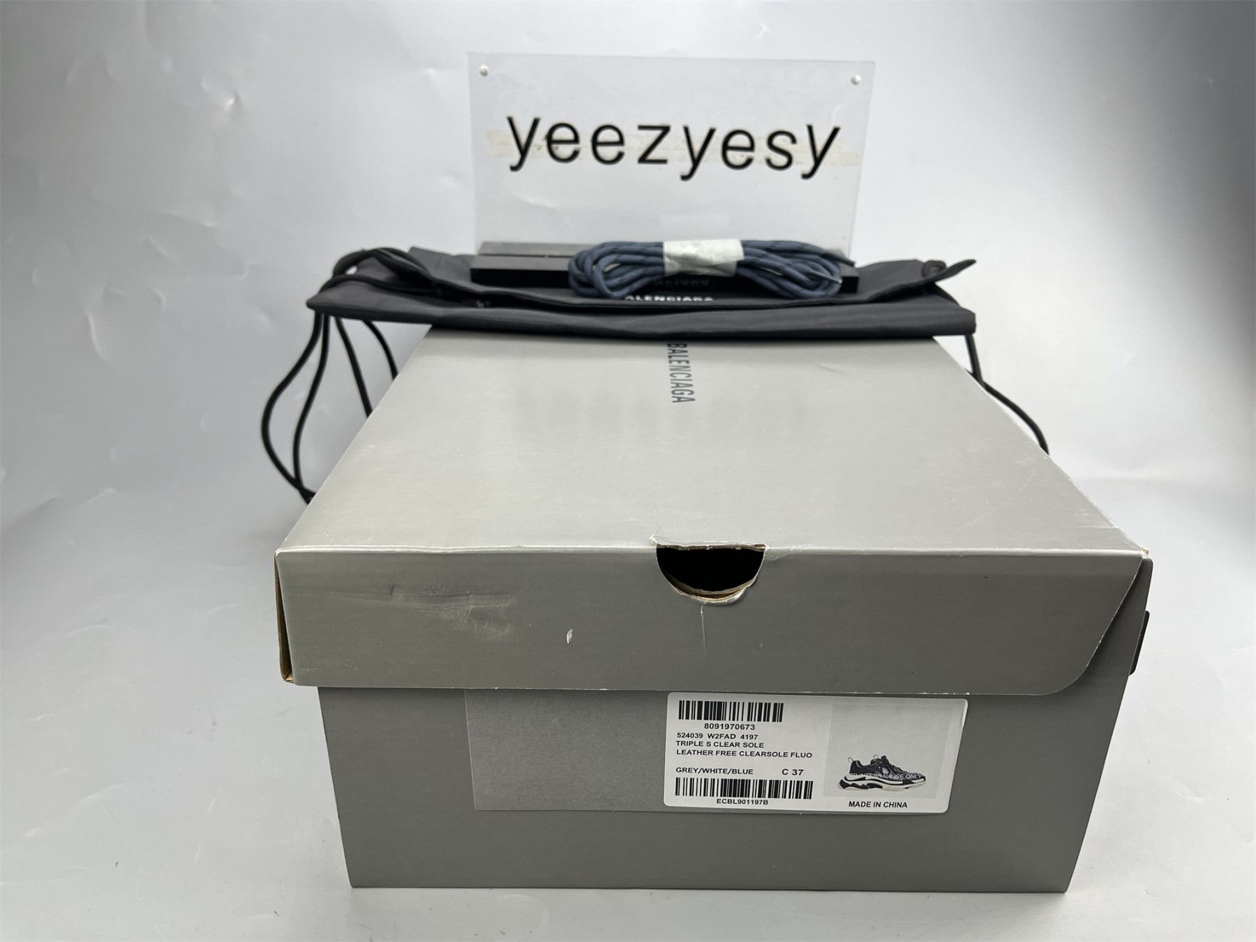 UA TRIPLE S CLEAR SOLE GREY WHITE BLUE