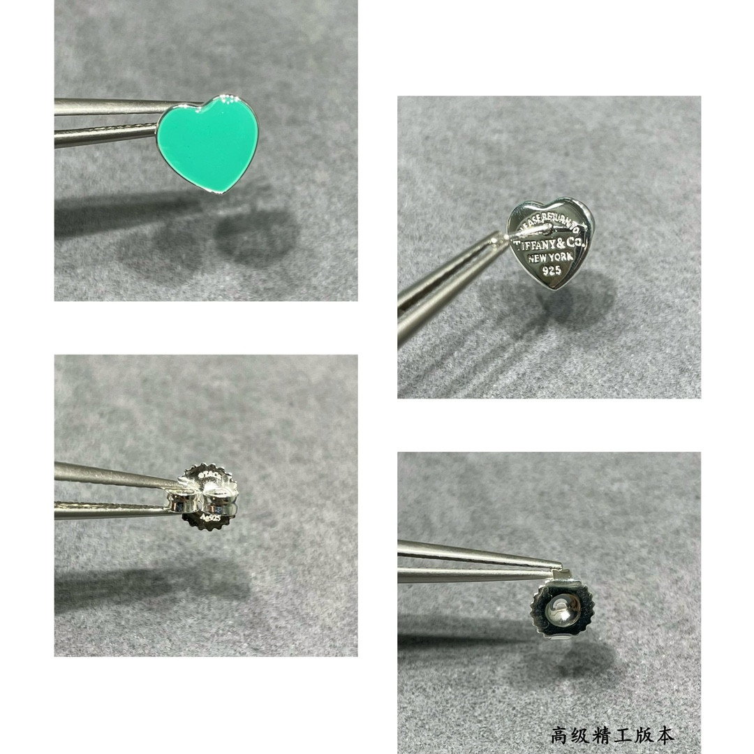 T*f*ny & Co. Heart Stud Earrings Ag925